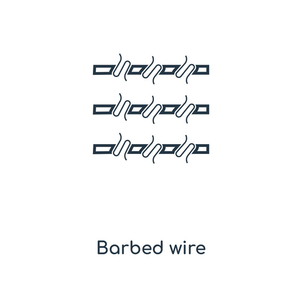 トレンディなデザイン スタイルの有刺鉄線のアイコン。有刺鉄線のアイコンは、白い背景で隔離。有刺鉄線の web サイト、携帯、ロゴ、アプリ、ベクトル アイコン シンプルでモダンなフラット記号 Ui。有刺鉄線のアイコン ベクトル図、Eps10. - ベクター画像
