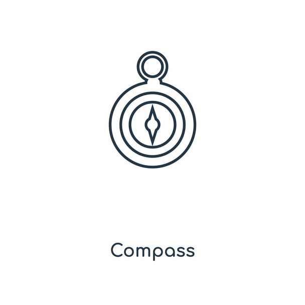 kompassi ikoni trendikäs muotoilu tyyliin. kompassi kuvake eristetty valkoisella taustalla. kompassi vektori kuvake yksinkertainen ja moderni tasainen symboli web-sivuston, mobiili, logo, sovellus, käyttöliittymä. kompassikuvakevektorin kuvitus, EPS10
. - Vektori, kuva