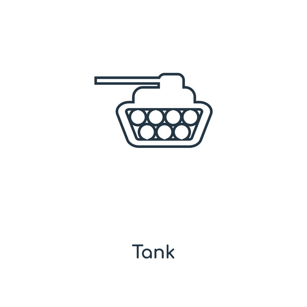 icono del tanque en el estilo de diseño de moda. icono del tanque aislado sobre fondo blanco. icono de vector de tanque simple y moderno símbolo plano para el sitio web, móvil, logotipo, aplicación, interfaz de usuario. icono del tanque de ilustración de vectores, EPS10
. - Vector, imagen