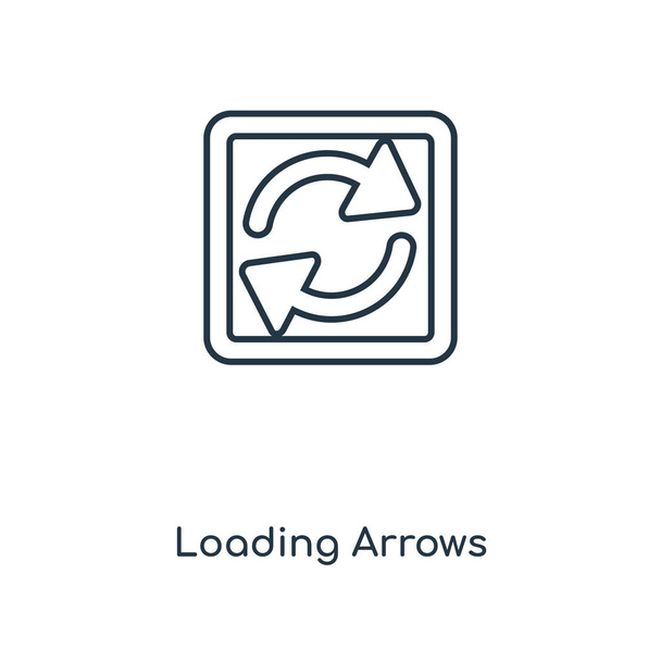 loading arrows icon in trendy design style. loading arrows icon isolated on white background. loading arrows vector icon simple and modern flat symbol for web site, mobile, logo, app, UI. loading arrows icon vector illustration, EPS10. - Vector, Image