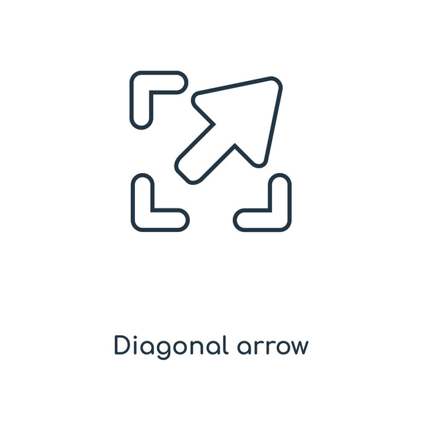 diagonal arrow icon in trendy design style. diagonal arrow icon isolated on white background. diagonal arrow vector icon simple and modern flat symbol for web site, mobile, logo, app, UI. diagonal arrow icon vector illustration, EPS10. - Vector, Image
