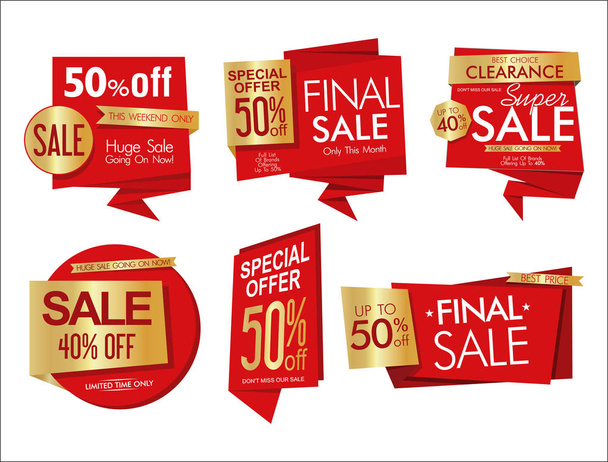 Modern sale banners and labels collection - Vector, imagen
