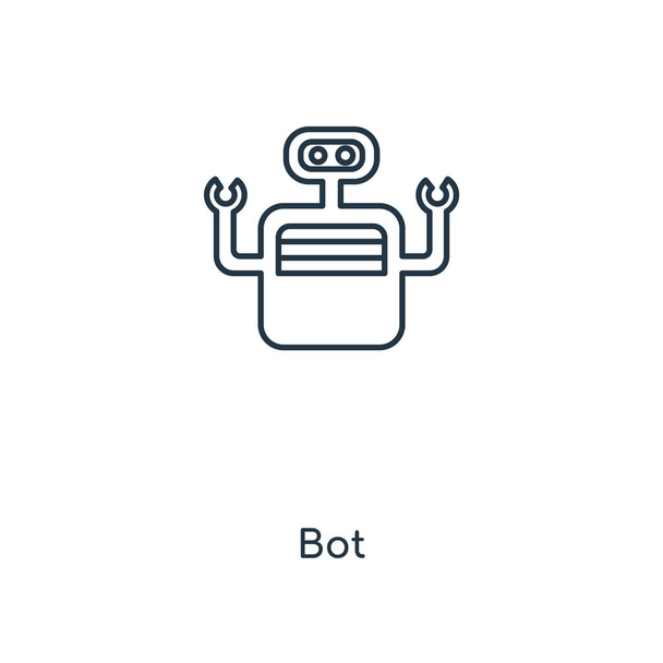 bot icono en el estilo de diseño de moda. bot icono aislado sobre fondo blanco. bot vector icono simple y moderno símbolo plano para el sitio web, móvil, logotipo, aplicación, interfaz de usuario. bot icono vector ilustración, EPS10
. - Vector, imagen