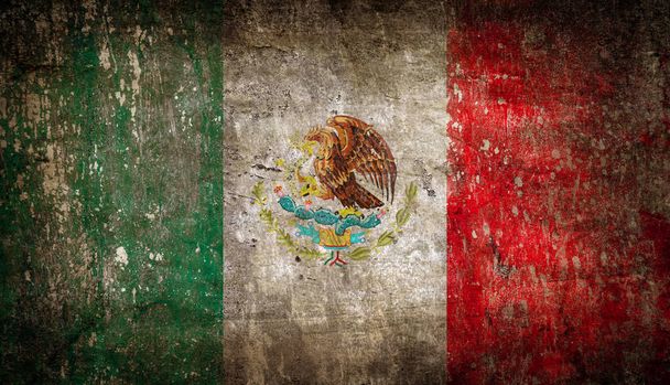 alte verwitterte mexikanische Grunge-Flagge - Foto, Bild