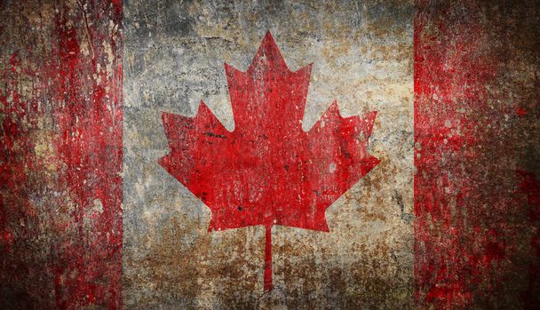 Vanha nuhjuinen grunge Kanada lippu
 - Valokuva, kuva