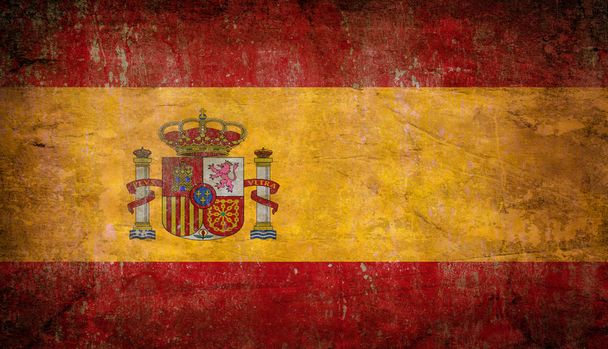 alte schäbige Grunge spanische Flagge - Foto, Bild