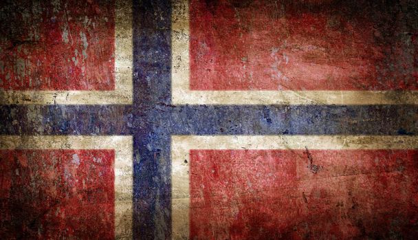 Oude grunge shabby Noorwegen vlag - Foto, afbeelding