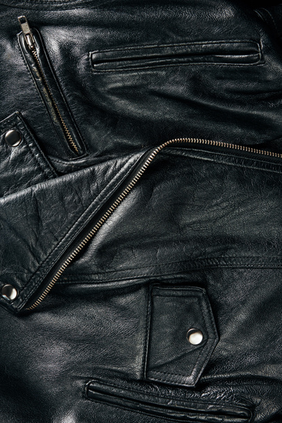 marco completo de chaqueta de cuero negro como fondo
 - Foto, Imagen