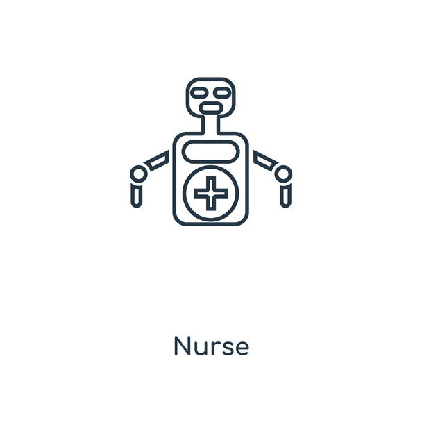 看護師のトレンディなデザイン スタイルのアイコン。看護師のアイコンが白い背景で隔離。看護師の web サイト、携帯、ロゴ、アプリ、ベクトル アイコン シンプルでモダンなフラット記号 Ui。看護師のアイコン ベクトル図、Eps10. - ベクター画像