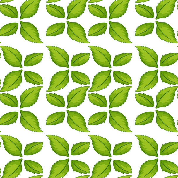 Green leaf seamless pattern illustration - Vetor, Imagem