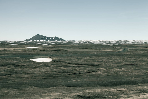 Beautiful stony rocky desert landscape of Iceland. Toned. - Fotoğraf, Görsel