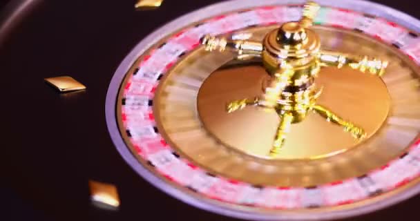 Ρουλέτα τροχό τρέχει σε ένα καζίνο - Πλάνα, βίντεο