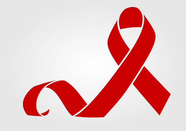 Ikona s červenou stužkou, svět je výhodné den symbol, dne 1. Vektorové ilustrace - Vektor, obrázek
