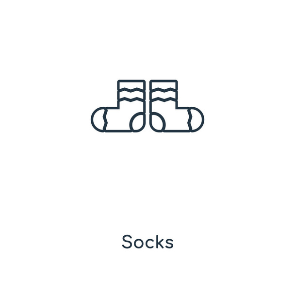 ponožky ikona v módní design stylu. ponožky ikona izolovaných na bílém pozadí. ponožky vektorové ikony jednoduché a moderní byt symbol pro webové stránky, mobilní, logo, app, Ui. ponožky ikonu vektorové ilustrace, Eps10. - Vektor, obrázek