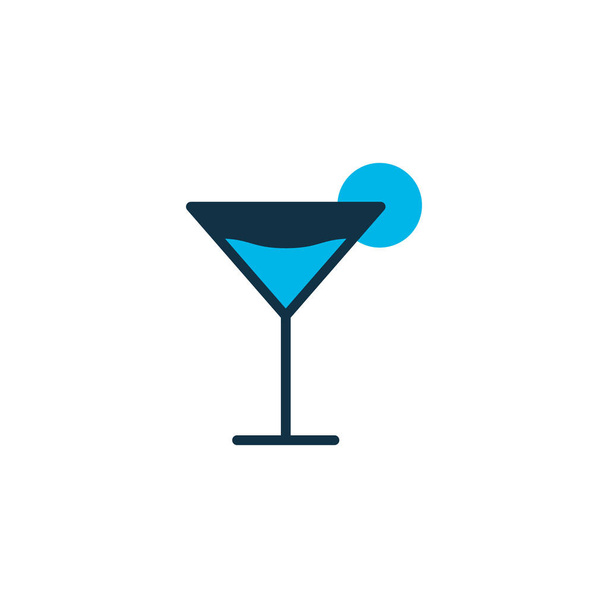 Cocktail icon colored symbol. Premium quality isolated martini element in trendy style. - Vector, Image