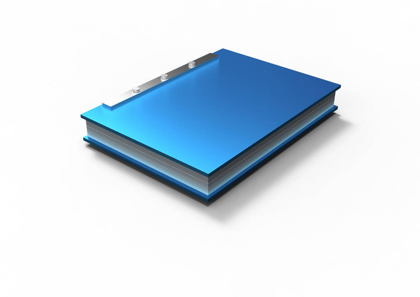 Livro 3D e notebook isolado em um fundo branco
 - Foto, Imagem