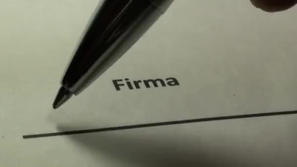 Tükenmez kalem ile sözleşme imzası - Video, Çekim