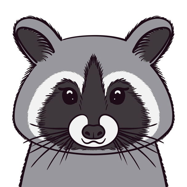 Cute Racoon. Print for fabric, t-shirt, poster. Vector illustration - Vector, Image