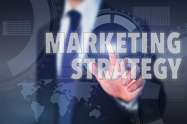 marketing strategy, concept on touch screen - Zdjęcie, obraz