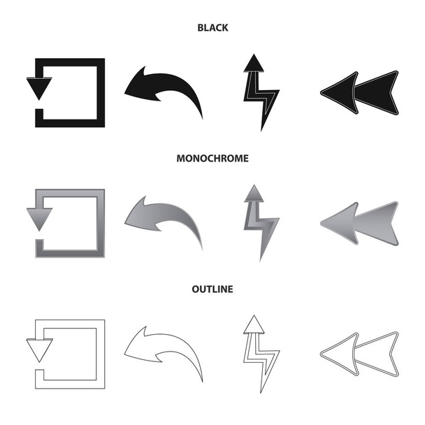 Vector ontwerp van element en pijl logo. Set element en richting vector pictogram voor voorraad. - Vector, afbeelding
