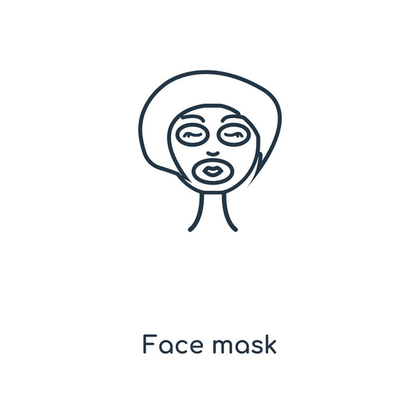 значок маски для лица в модном стиле дизайна. значок маски на белом фоне. иконка вектора маски лица простой и современный плоский символ для веб-сайта, мобильного телефона, логотипа, приложения, пользовательского интерфейса. Векторная иллюстрация маски лица, EPS10
. - Вектор,изображение