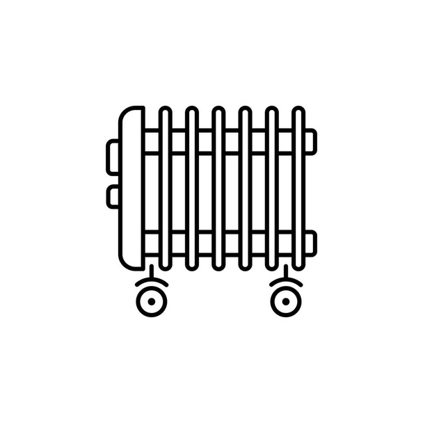 Vectorillustratie van draagbare olie kachel. Het pictogram van de lijn. Geïsoleerde object op witte achtergrond. - Vector, afbeelding