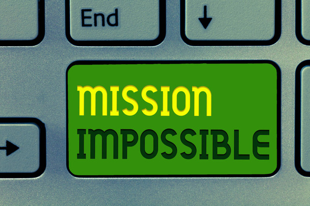 Szövegírás Mission Impossible. Üzleti koncepció a nehéz veszélyes feladatok elkülönített, elképzelhetetlen feladatához - Fotó, kép