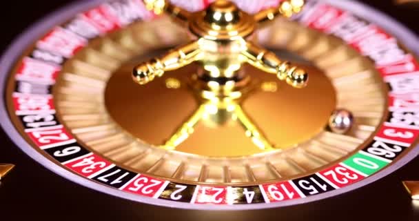 Roulette wiel draait in een casino - Video