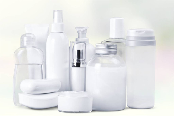 Set of cosmetic products on background - Foto, Imagen