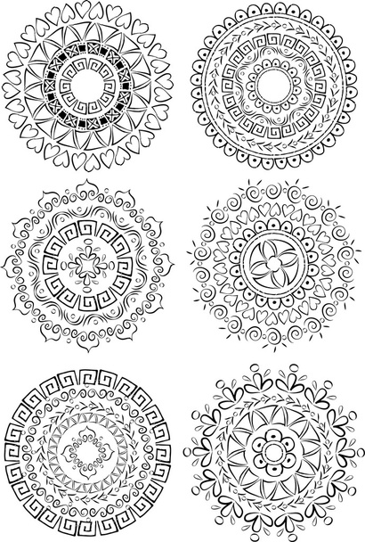 Beautiful ornaments in circle - Vektor, Bild