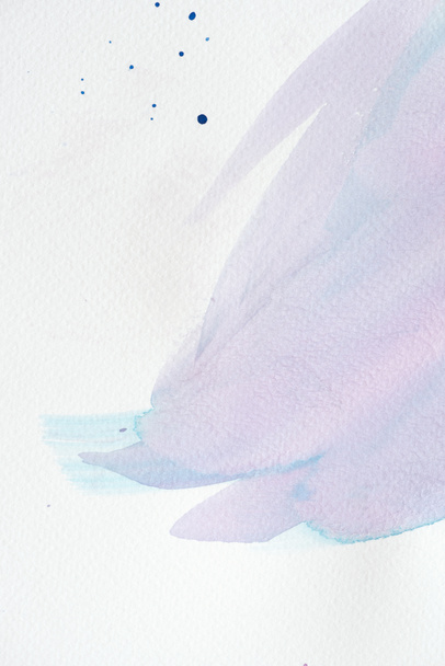 abstract violet and blue watercolor strokes on white paper - Foto, Bild