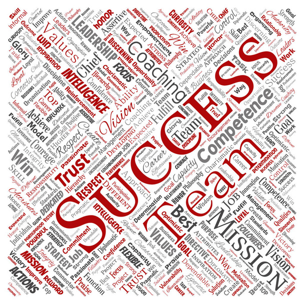 Vector collage of success, achievement, responsibility, intelligence authority or competence - Vector, Image