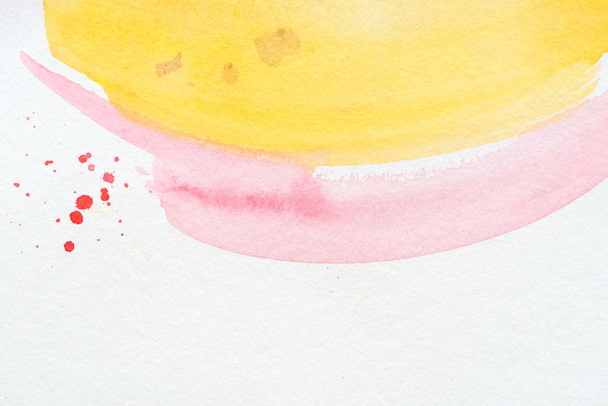 abstraktní pozadí žluté a růžové akvarel tahy  - Fotografie, Obrázek