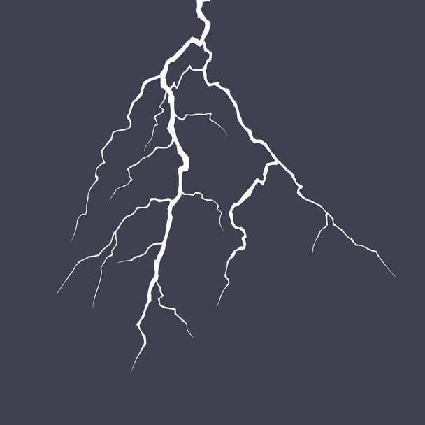 Realistic vector lightning on checkered background. Bright, electric lightning. Vector illustration. - Vector, Image