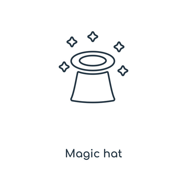 Magic hat pictogram in trendy stijl. Magic hat pictogram geïsoleerd op een witte achtergrond. Magic hat vector pictogram eenvoudige en moderne platte symbool voor mobiele, logo, website, app, Ui. Magic hat pictogram vectorillustratie, Eps10. - Vector, afbeelding