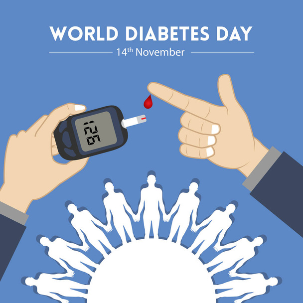 Creatieve vector illustratie banner voor wereld diabetes dag op November. Kan worden gebruikt als achtergrond, poster, brochure en sjabloon ontwerpen.  - Vector, afbeelding