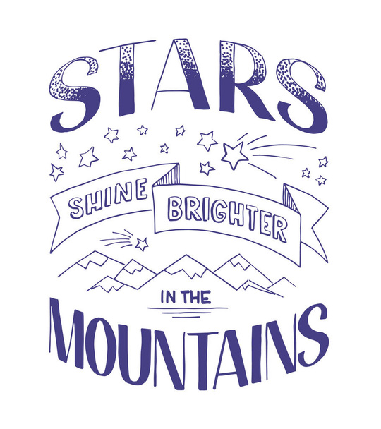 Hvězdy září jasněji v horách - Vektor, obrázek