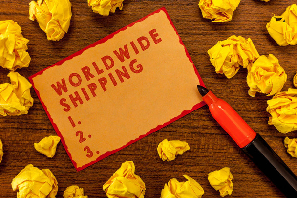 Написання текстів по всьому світу. Концепція означає, що морська свобода постачає товари на міжнародний вантаж - Фото, зображення