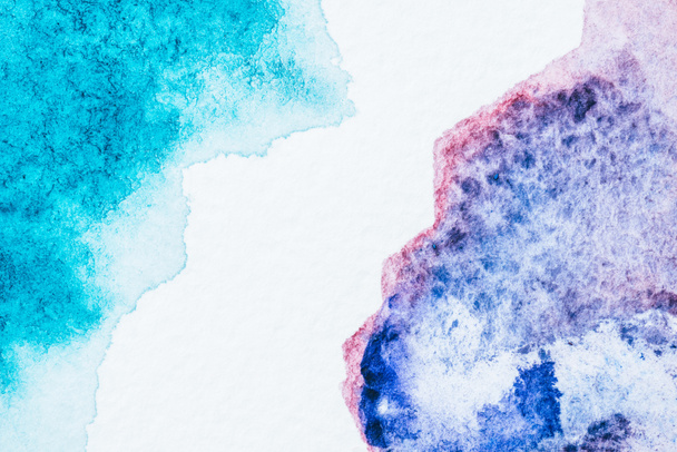 blue, turquoise and purple watercolor blots background - Фото, зображення