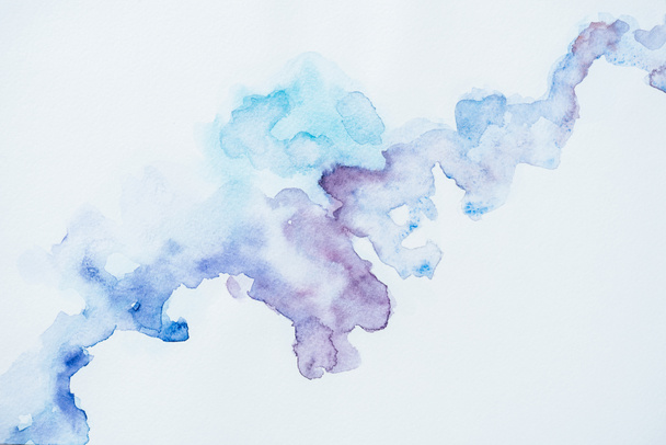 abstraktní textura s modrou a fialovou akvarel Blot - Fotografie, Obrázek
