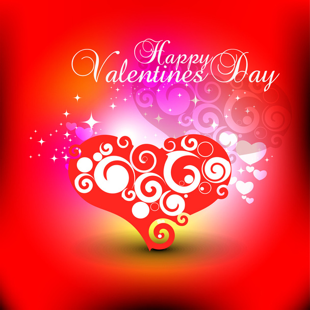 Beautyful red color valentines day background with swirl heart s - Вектор, зображення