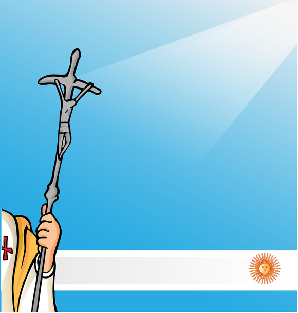 yeni Papa ile Arjantin bayrağı - Vektör, Görsel