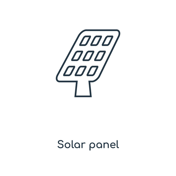 トレンディなデザイン スタイルの太陽電池パネルのアイコン。太陽電池パネルのアイコンが白い背景で隔離。太陽電池パネルの web サイト、携帯、ロゴ、アプリ、ベクトル アイコン シンプルでモダンなフラット記号 Ui。太陽電池パネルのアイコン ベクトル図、Eps10. - ベクター画像