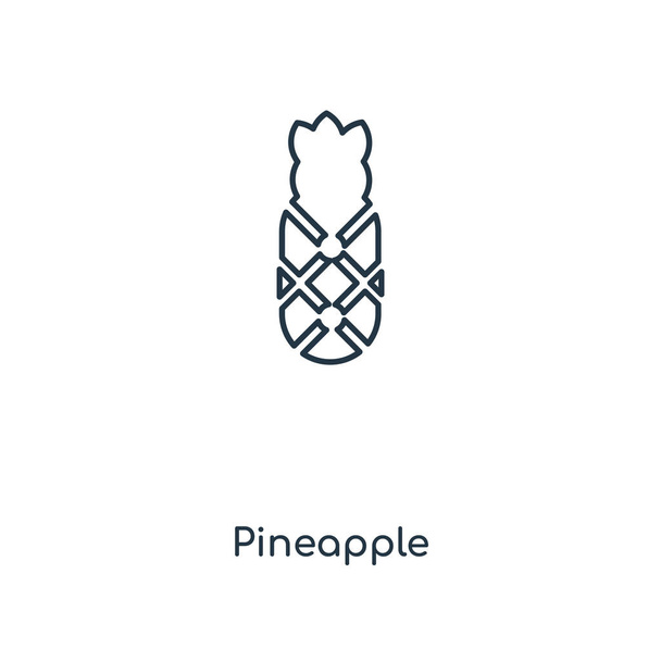 pineapple icon in trendy design style. pineapple icon isolated on white background. pineapple vector icon simple and modern flat symbol for web site, mobile, logo, app, UI. pineapple icon vector illustration, EPS10. - Вектор,изображение