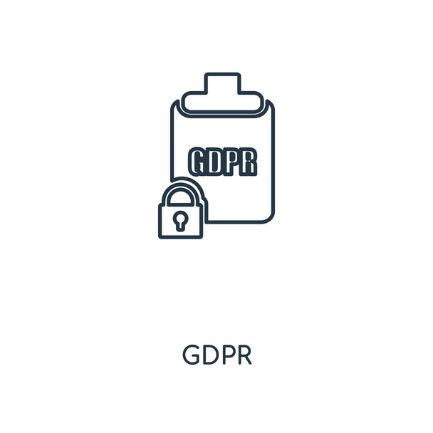 gdpr icon in trendy design style. gdpr icon isolated on white background. gdpr vector icon simple and modern flat symbol for web site, mobile, logo, app, UI. gdpr icon vector illustration, EPS10. - Vector, Image
