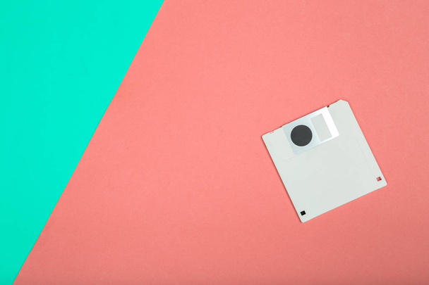close up of Computer floppy disk on colorful background  - Foto, Imagem