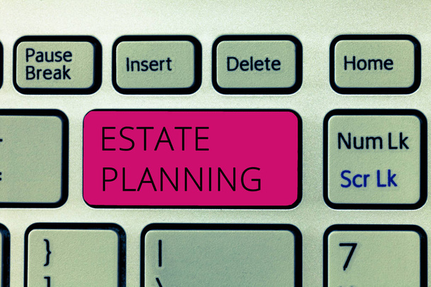 Word pisanie tekstu Estate Planning. Koncepcja biznesowa do zarządzania i usuwania tego majątku osób - Zdjęcie, obraz