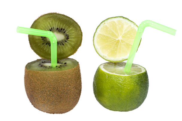 mész-, kiwi absztrakt gyümölcs ital. - Fotó, kép