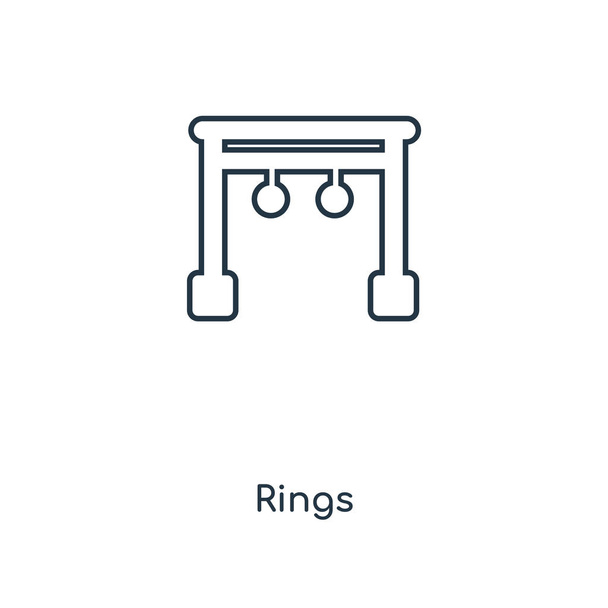 Ringe-Ikone im trendigen Design-Stil. Ringe-Symbol isoliert auf weißem Hintergrund. Ringe Vektorsymbol einfache und moderne flache Symbol für Website, Handy, Logo, App, ui. Ringe Icon Vektor Illustration, eps10. - Vektor, Bild