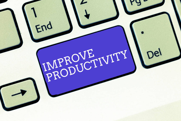 Írásbeli Megjegyzés mutatja a termelékenység javítása. Üzleti fénykép bemutató fokozása, a minőségi bemeneti időt és Perforanalysisce - Fotó, kép